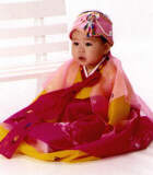 Her one year portrait wearing the Korean 'hombok' (1 year)